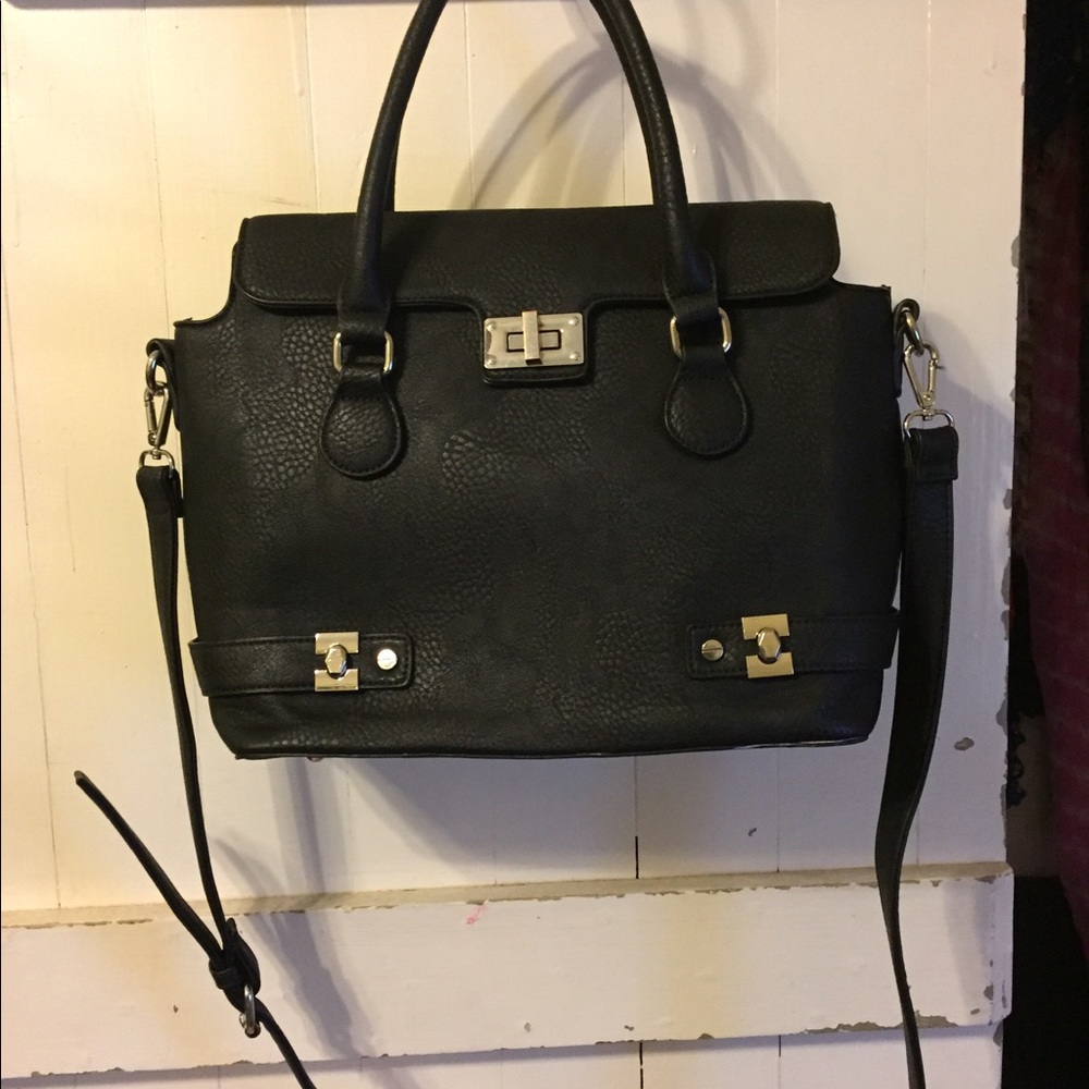 Black leatherette purse